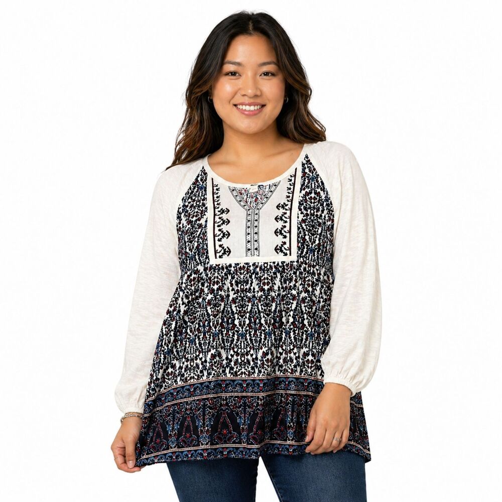 Vintage America Boho Floral Top L